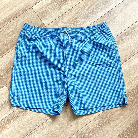 Bills Khakis Swim Trunks Shorts Gingham Blue XXL